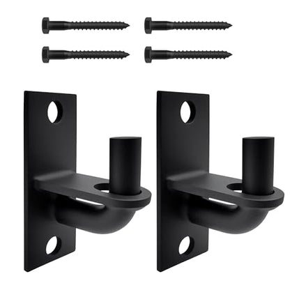 Heavy Duty Wall Mount Gate Hinge - Adjustable Fence Gate Hinges with 5/8 Hinge Pin for Chain Link Gates, Rust-Resistant Steel Design (Black, 2 Pack) - color: Black, size: 2 Pack