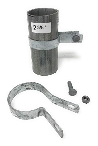 (10 Pack) Tension Bands with Bolts & Nuts for Chain Link Fence, Gate, Posts (2-3/8") - size: 2-3/8"