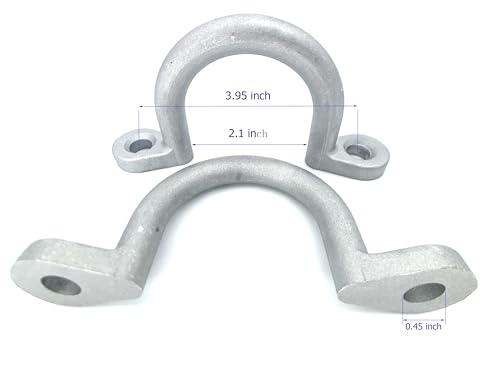 2" I.D Aluminum Trailer Tie Down D-Ring (2-Pack) - Bolt-On Lashing Rope Ring for Horse, Cargo & Utility Trailers, RV, Camper, Boat - Heavy Duty Tie Down Anchor Loop