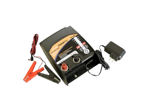 Dare Products DPP400 Ultra Low Impedance Power Pro Series Fence Energizer, 110V Plug-in or 12V Battery Dual Power, Controls Mid- to Large-Sized Animals, Exotics and Wildlife Up to 100 Acres/25 Miles