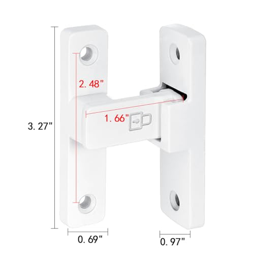 White 90 Degree Zinc Alloy Barn Door Latch, Flip Gate Lock - color: White_90 Degree
