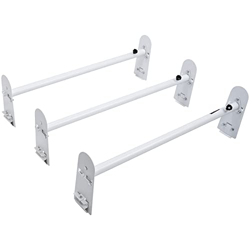 VEVOR Ladder Racks for Van, 40.2 inch-74.8 inch Adjustable Van Racks, 750 LBS Capacity Alloy Steel Roof Ladder Racks, Rain Gutter Racks Compatible with Minivans, Full-Size Vans, 3 Pcs White - size: for Full-size Vans