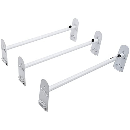 VEVOR Ladder Racks for Van, 40.2 inch-74.8 inch Adjustable Van Racks, 750 LBS Capacity Alloy Steel Roof Ladder Racks, Rain Gutter Racks Compatible with Minivans, Full-Size Vans, 3 Pcs White - size: for Full-size Vans