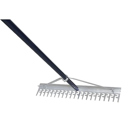 Extreme Max 3005.4233 24" Commercial-Grade Screening Rake for Beach and Lawn Care with 66" Handle - size: 24"
