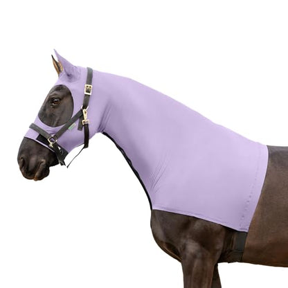 Resistance Horse Hood Slinky Zippered Mane Braid Shoulder Guard (X-Large, Light Purple) - color: Light Purple, size: X-Large