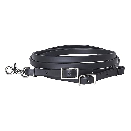 HILASON Western Horse Biothane Leather Rein, Full Size - color: Black.