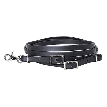 HILASON Western Horse Biothane Leather Rein, Full Size - color: Black.