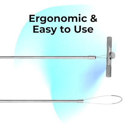 15" Stainless Steel Hog Pig Catcher Pole – Animal Control Snare Tool for Dogs, Swine, Livestock, and Farm Use