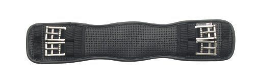 Ovation Ovsellerie Airform Chafeless Dressage Girth - Cushioned Textured Soft Black Horse Girth with Stainless Steel Hardware