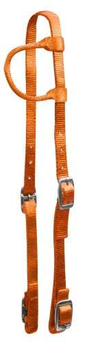 Premium Nylon Single Ear Headstall - color: Orange