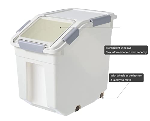 CITY BABY 2 Pack Airtight Flour Storage Container With Scoop,Dry Food, Sugar, Baking Supplies,Rice Container Set -BPA Free- Pet Food Storage Container,Dog Cat Birds Food Bin(50LB)