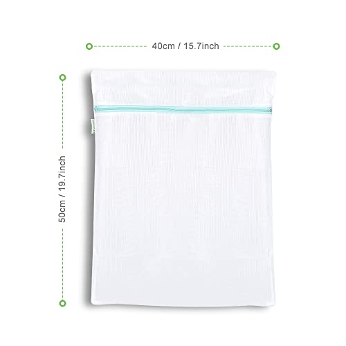 OTraki 2 PCS Mesh Laundry Bags, 16 x 20 inch Net Washing Bag with Zips Laundry Bags for Washing Machine Delicates Laundry Bag for Socks Bra Stockings Garment Underwear - size: M: 40x50CM