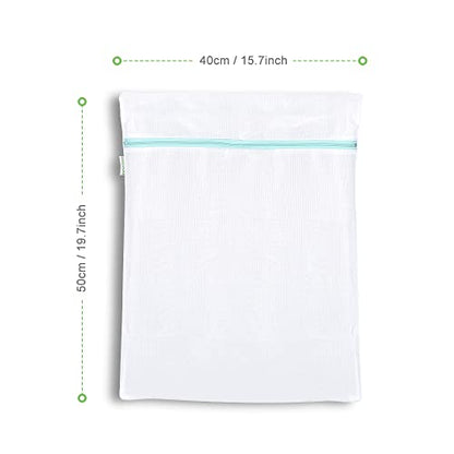 OTraki 2 PCS Mesh Laundry Bags, 16 x 20 inch Net Washing Bag with Zips Laundry Bags for Washing Machine Delicates Laundry Bag for Socks Bra Stockings Garment Underwear - size: M: 40x50CM