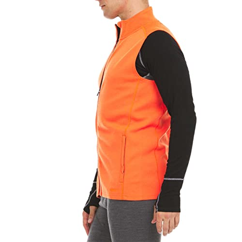 100% Merino Wool Mens Vest - Expedition Heavyweight Vest - Moisture Wicking - color: Blaze Orange, size: Large