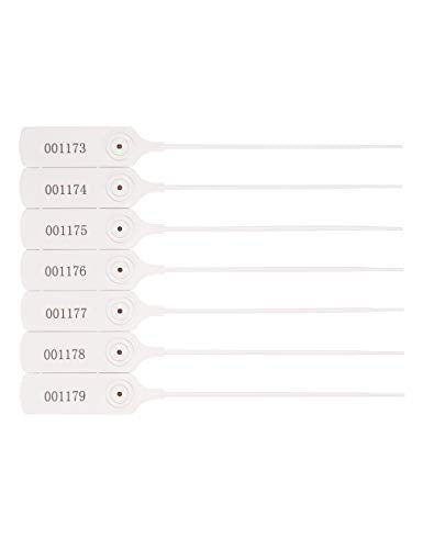 Pull-tite Plastc Security Seals Zip Ties Numbered,7.48",100pcs - color: White, size: 100pcs