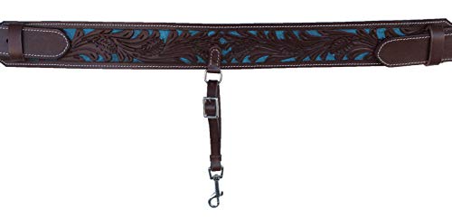 Horse Western Floral Tooled Leather Rear Flank Saddle Cinch w/Billets 9778BR