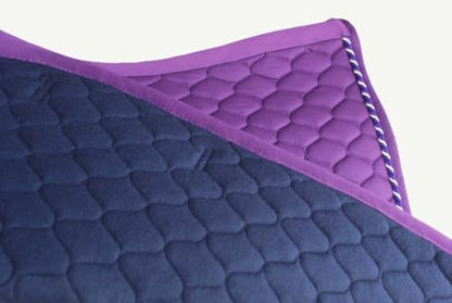 Horse Saddle Pad English Quilted Contoured All-Purpose Trail 72TS09 - color: Purple