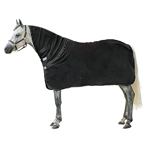Dura-Tech Pony Fleece Contour Cooler | Ultimate Horse Comfort | Superior Stable Dryness | Optimal Pony Care - color: Black