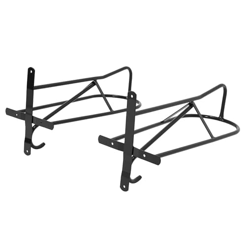 2 Pcs Wall Mounted Saddle Rack Stand for English & Western Style - size: 2 Counts