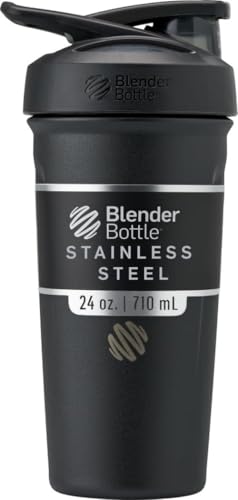 BlenderBottle Sport Flip Stainless Steel Shaker Bottle 24 oz Black - color: Black, size: 24 Ounces, style: Flip
