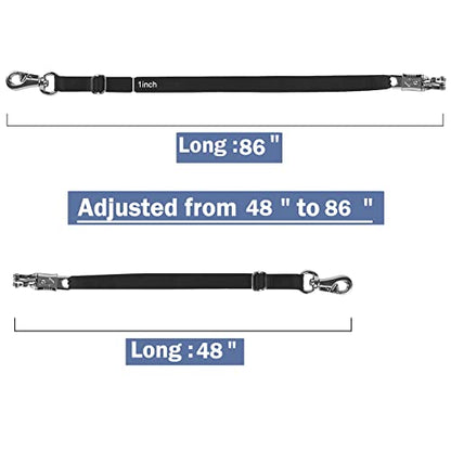 Rosemarie Adjustable Nylon Cross Tie, Trailer Tie for Horse Haulage with Panic Snap and Bull Snap - Adjusts from 48" to 86", 1" Wide