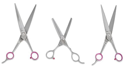 Geib Buttercut Dog Grooming Scissors, Stainless Steel Professional Dog Grooming Kit - Curved, Straight and Thinning Shears, 3 in 1 pet grooming kit - style: Gator Set