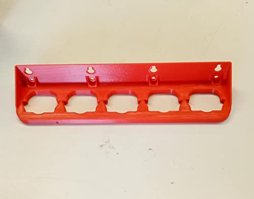 Made by Mitchell M12 Battery Holder for Milwaukee Makita Bosch RIDGID Mount Wall Rack 12V 5 Slot BAT414 BL1014 USA PN M12x5-Mrack - color: Red, size: 5 Slot