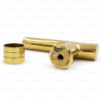 Walking Stick Handles Replacement with Brass Collar Ring Pet Handle for Wood Canes Costume Prop Casual Unisex Gift
