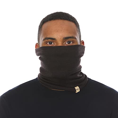 100% Merino Wool - Midweight Neck Gaiter - Skiing Neck Warmer - Winter Face Mask - Multipurpose Headwear - color: Dark Brown