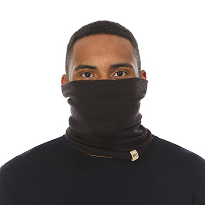 100% Merino Wool - Midweight Neck Gaiter - Skiing Neck Warmer - Winter Face Mask - Multipurpose Headwear - color: Dark Brown