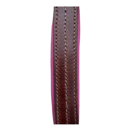 Leaders Premium Padded Leather Horse Halter - Exclusive Pre-Oiled Aniline Leather with Lacquered Solid Brass Hardware & Machined Structural Rings - size: Brown Horse Size/Pink Padding with Nameplate
