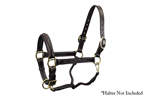 Tahoe Tack Double Stitched Leather Breakaway Halter Replacement Crown – Your Choice of 21" or 25" Length - color: Black, size: 21"