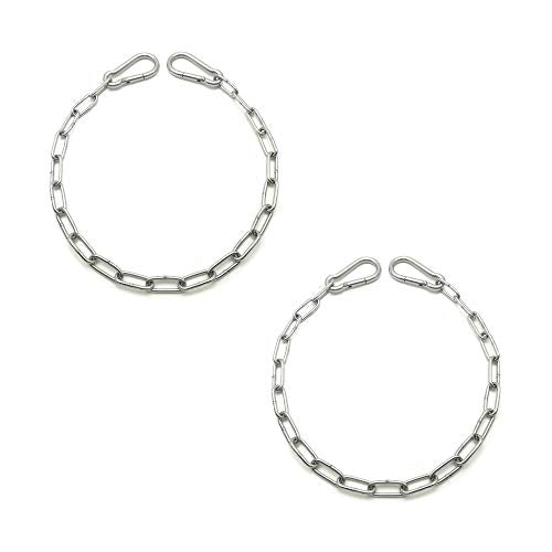 Will's Family Store 20 inch Stainless Steel Gate Chain with Carabiners Max 440 Pounds for Sheepfold and Poultry Pen 2 Pack - size: 2 pack