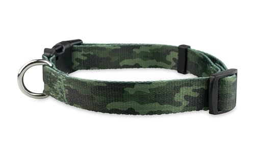 Limeloot Camo Dog Collar, Adjustable Camouflage Pattern Dog Collar for Male and Female Dogs, Small - color: Camo, size: Small