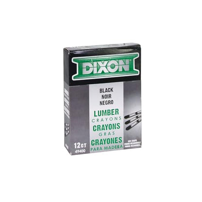 Dixon Lumber Crayons, Carbon Black, 12/Box (49400) - color: Black