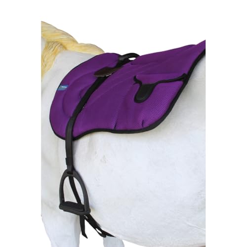 Horse Western Breathable Padded Anti-Slip Neoprene Bareback Saddle Pad 39194 - color: Purple/Black, size: Bareback Pad: 23" L x 36" W Cinch: 32" L x 4" W