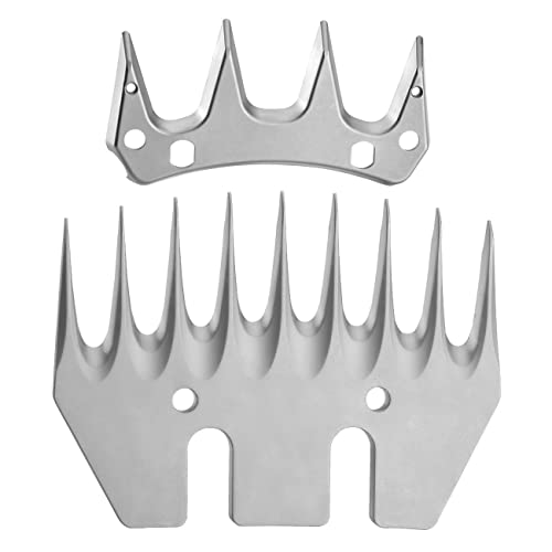 9 Tooth Sheep Shears Replacement Blades PRO Universal Blade for All Major Brands Oster GDJOB TAKEKIT BEETRO Dragro Lister Heiniger Sheep Clippers for Sheep Alpacas Goats (9 Tooth Silver) - color: 9 Tooth Silver