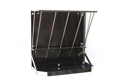 Premium Wall-Mount Metal Hay Feeder for Goats and Sheep - Essential Goat Supplies and Accessories for Barns, Pens, and Livestock Shelters.