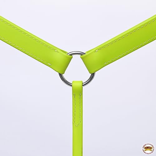 HILASON Western Horse Biothane Leather Breast Collar Tack - color: Lime Green