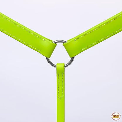 HILASON Western Horse Biothane Leather Breast Collar Tack - color: Lime Green