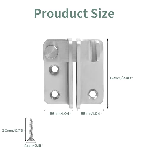 Mooche Flip Latch Gate Latch with Padlock Hole, Brushed-1Pack 2.48"*2.08" - color: Brushed, size: 1 pack-Stainless Large size