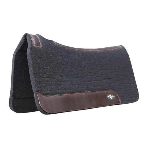 Professional's Choice 100% Steam-Pressed Wool Felt Western Saddle Pad - color: Black, size: 31" x 32" x 1"