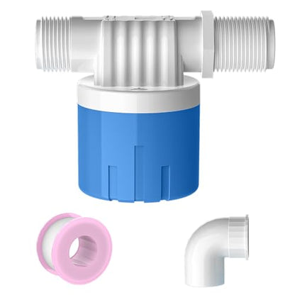 1 Pack 3/4 Float Valve for Water Tank,Aquapulse Water Float Automatic Water Level Control Aqua Pluse Trough Blue Plastic Float Valve Switch for Pool,Pond,Livestock(side inner) - size: 3/4" side inner