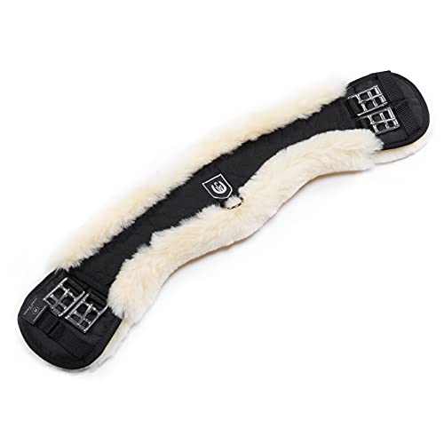 Werner Christ Horse Moon Girth Special Anatomical Concave, Made of Real Sheepskin in Black Natural Size 65cm - color: Black Natural, size: 65cm
