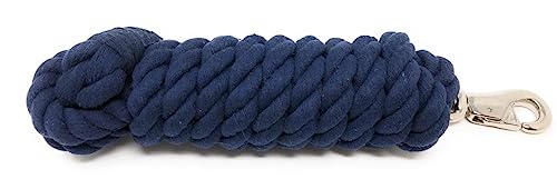 AJ Tack 10 Ft Cotton Lead Rope, 3/4 in, Bull Snap Purple - color: Purple