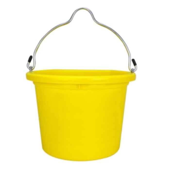 F.o.r.t.i.f.l.e.x. Flat Back Feed Bucket for Dogs/Cats and Small Animals, 8-Quart (Mellow Yellow) - color: Mellow Yellow