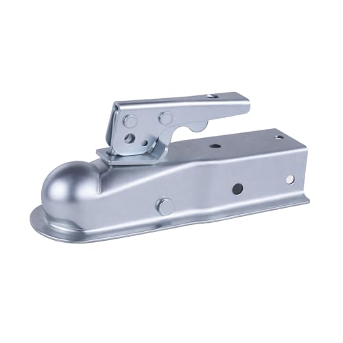 2000lb Straight Trailer Coupler for 1-7/8" Ball, 2" Channel | Fits 2" channel widths and 1-7/8" hitch balls. Zinc-plated heavy-duty finish for corrosion resistance. - size: 1-7/8" Ball 2" Channel 2,000 lbs