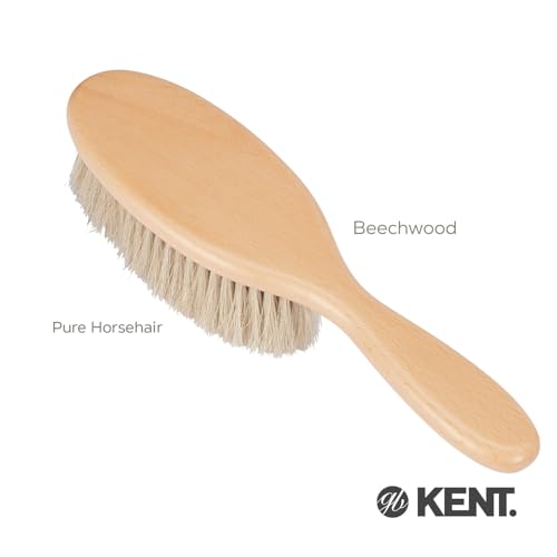 KENT OTHH1 Clothes Brush, 100% Natural Pure Horsehair in Japanese Style Lint Remover for Delicate Cashmere, Wool, and Silk to Keep Fabrics Free from Fibres, Fluff. Luxury Beechwood. Made in England - style: OTHH1