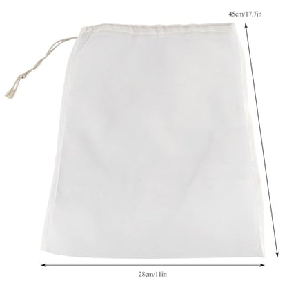 150 Micron Brew Bag for Wine Nut Milk, 100 Mesh Fine Strainer Bag 11"x17.7", Nylon Wine Filter Bag Nut Milk Bag Reusable, for Beer Wine Nut Milk, Cider, Hops, Juicing Home Brewing(1 Pc)