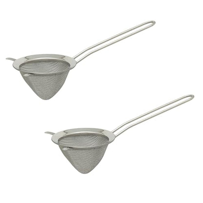 HIC Kitchen Double-Ear Conical Tea Strainer, 18/8 Stainless Steel, 3-Inch, For Straining Brewed Loose Leaf Tea And Mulled Beverages, Set of 2 - color: Conical Infuser, size: Set of 2